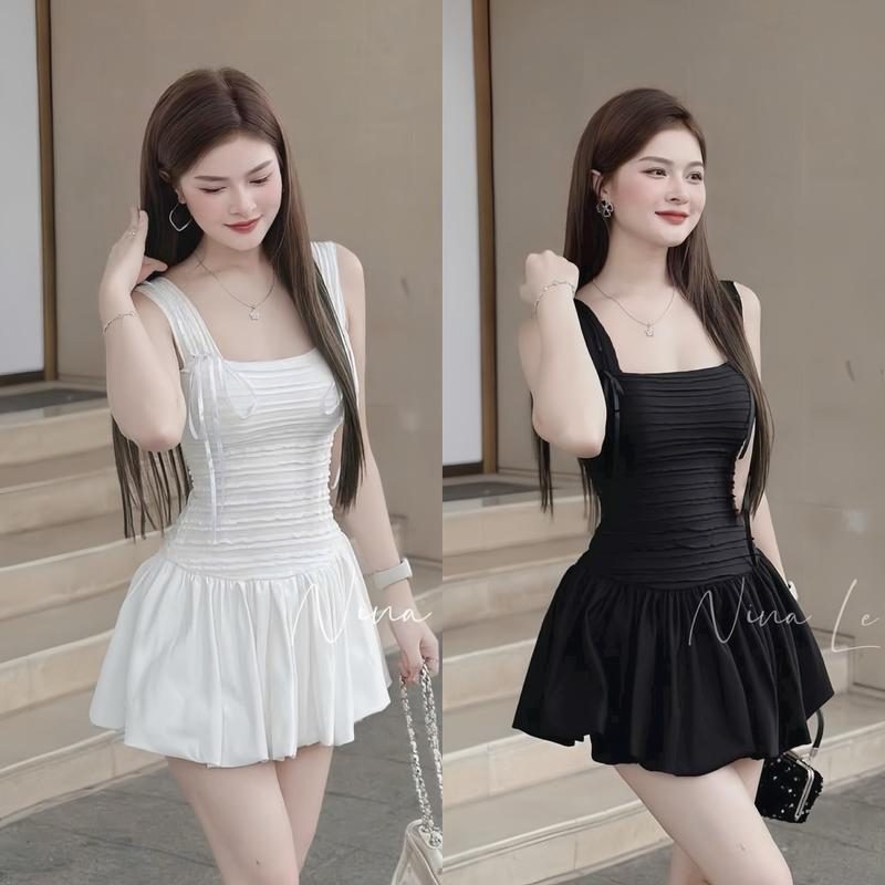 Đầm váy nữ ren thun tôn dáng 2 dây có mút ngực và lót quần phù hợp cho đi chơi và tiệc -Women