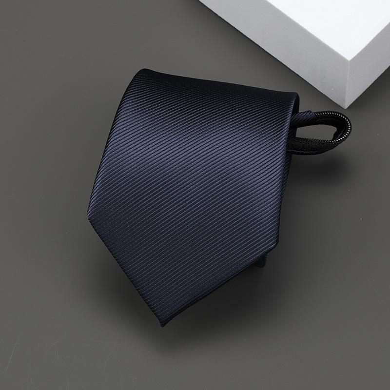 Product Introduction of Business Zipper Tie Men's and Women's Formal Wear Black Bridegroom Wedding Korean Style Narrow Lazy People No Stripes 15