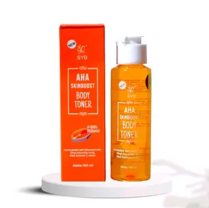 Toner Badan SYB AHA Skinboost dengan Glycolic Acid dan Niacinamide, 100 ml toner  mencerahkan Kotoran Vitamin Tubuh