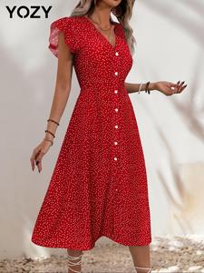 YOZY Women's All Over Polka Dot Print Dress, Casual Dress for Summer, Ladies Clothes for Everyday Wear