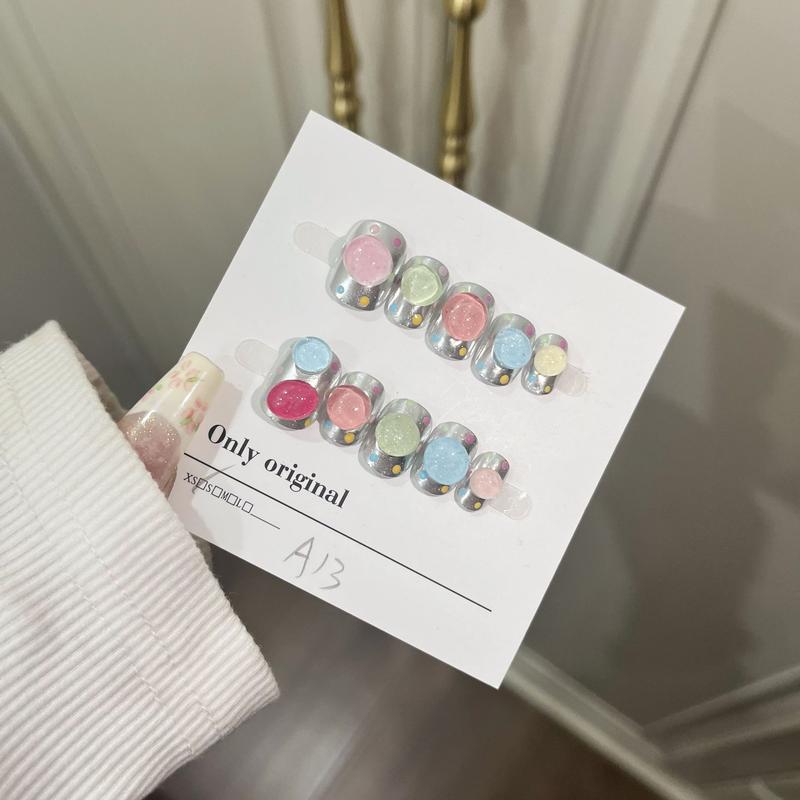 Product Introduction of Handmade Colorful Sugar Nail Stickers 184# Casual and Stylish Nail Art for Women 1