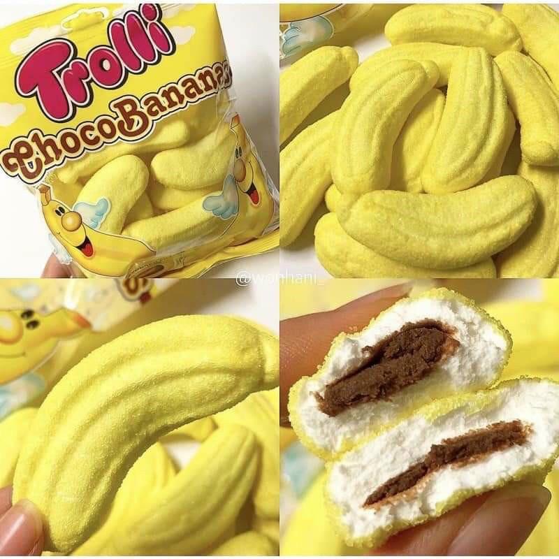 Kẹo Trolli Choco Bananas kẹo dẻo hình chuối 150g - Hàng nội địa Đức