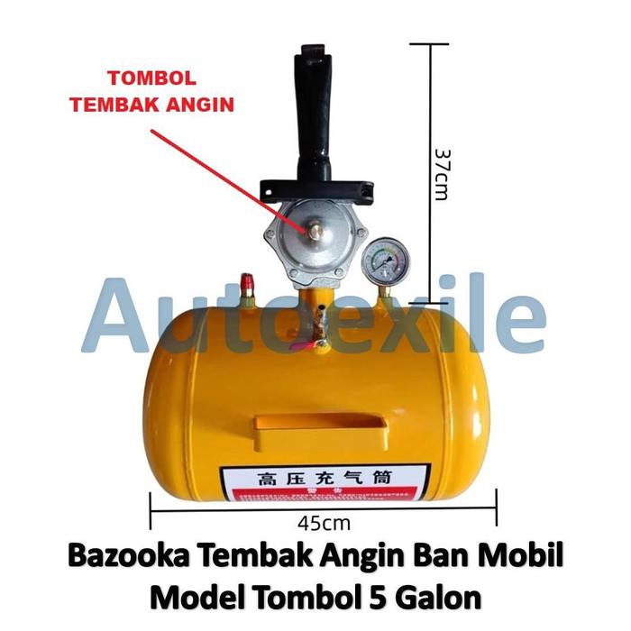 Gambar Bazooka Tembak Angin Ban Mobil 5 Galon Model Tombol Upgrade - Basoka Bazoka Tire Tyre Bead Seater Air Booster - Tembakan Inflator Semprot Tekanan Tinggi Volume Besar Udara - Kuning dari Autoexile Kota Medan 3 Tokopedia