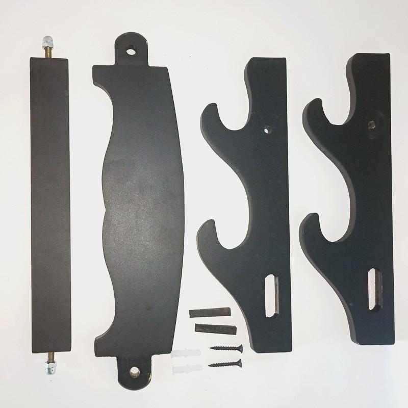 [In Stock/COD]4-layer wall mounted sword rack, home black fishing rod rack, wooden handicraft hanging sword rack 4