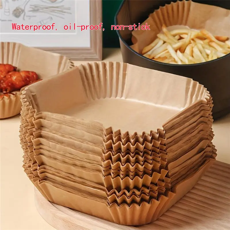 Disposable Air Fryer Liner (100pcs), Non-stick Parchment Paper Liner, Baking Paper for Home Kitchen, Kitchen Accessories, Household Kitchen Products, Air Fryer Accessory Set 2