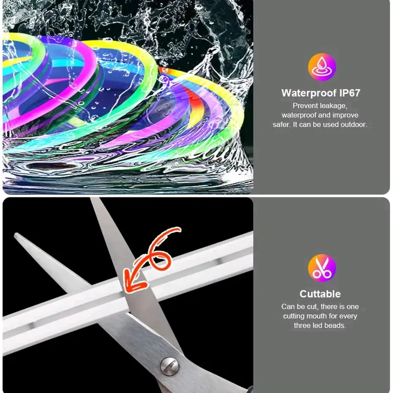 NEON FLEX RUNNING RGB PANJANG 5 10 METER BISA GANTI WARNA SUDAH TERMASUK ADAPTOR DAN REMOT CONTROL BISA DI ATUR LEWAT HP NAMA APK RHYTHM PRO 6