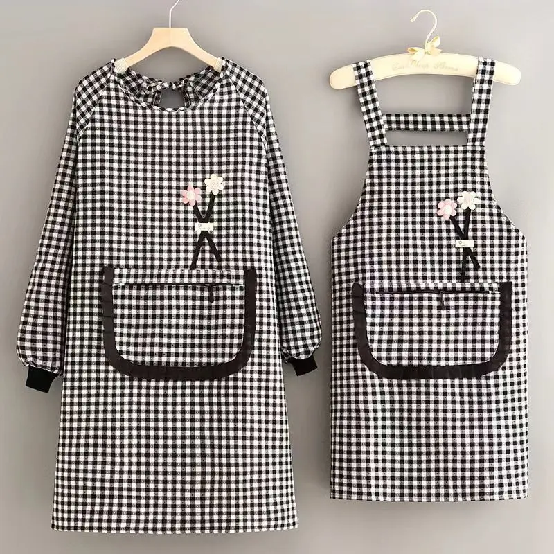 Tạp Dề Cotton Dài Tay Thời Trang Nữ, Tạp Dề Bụng Chống Bám Bẩn, Thích Hợp Cho Nhà Bếp, Mặc Quần Áo Lao Động, Phong Cách Hợp Xu hướng Mới, Năm 2025 Đồng Kitchen 0