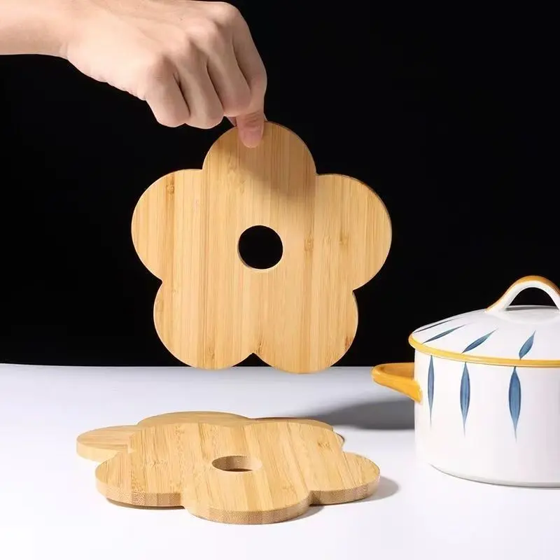 Đệm cách nhiệt, tự nhiên babmoo, placemat chịu nhiệt độ cao, miếng đệm chống bỏng sáng tạo cho gia đình, thích hợp cho bát, cốc và đĩa, miếng đệm bát, miếng đệm đĩa 4