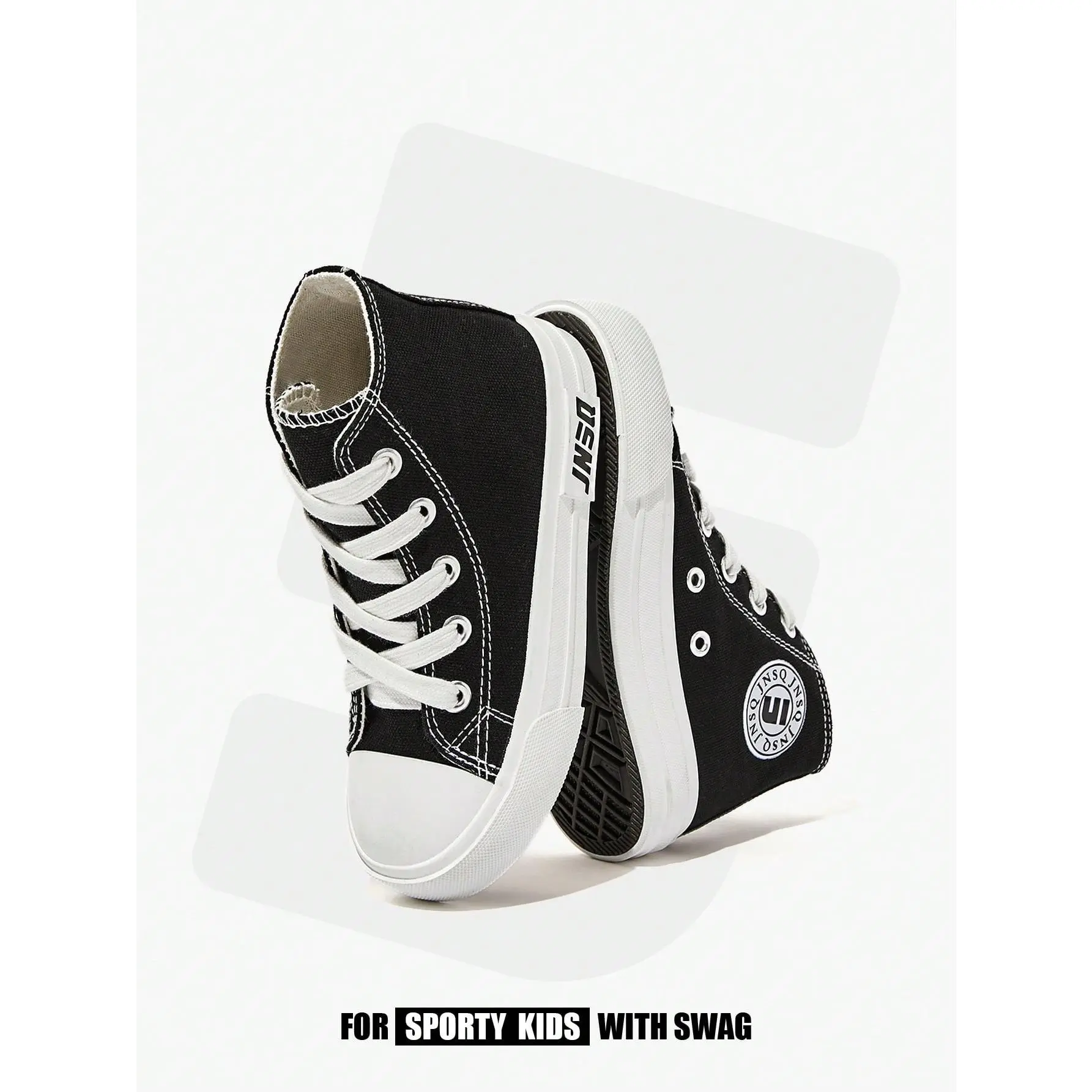 JNSQ Fashionable Basic High-Top Vulcanized Canvas Shoes For Children Spring/Summer Casual Style