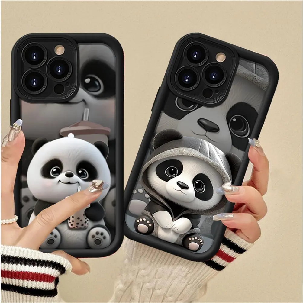 Casing hp OPPO A18 A38 A78 A58 Reno 8T A57 2022 A17 A16 A16K A16E A15 A15S A54S A3S A5S A12E A12 F9 A31 A92 A52 A53 A33 A32 A54  Cute Panda Soft Case Cover Rixuan