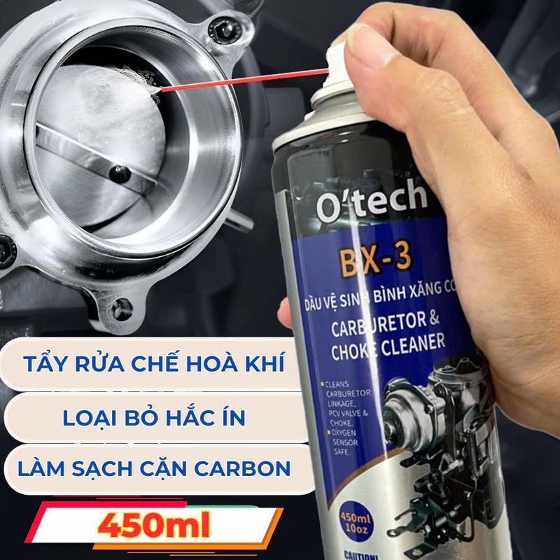 Xịt tẩy rửa dầu nhớt cặn carbon vệ sinh bình xăng con O'tech BX-3 Carburetor & Choke Cleaner t ẩ y nhớ đ a năng ❤ engine conditioner dung dichtay rua