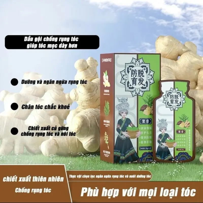 Combo 2 hộp = 20 gói dầu gội hỗ trợ kích mọc tóc , mềm mượt , giảm gầu , giảm gẫy rụng tóc  Hỗ trợ giữ ấm da đầu Chăm Sóc Tóc Nữ 4