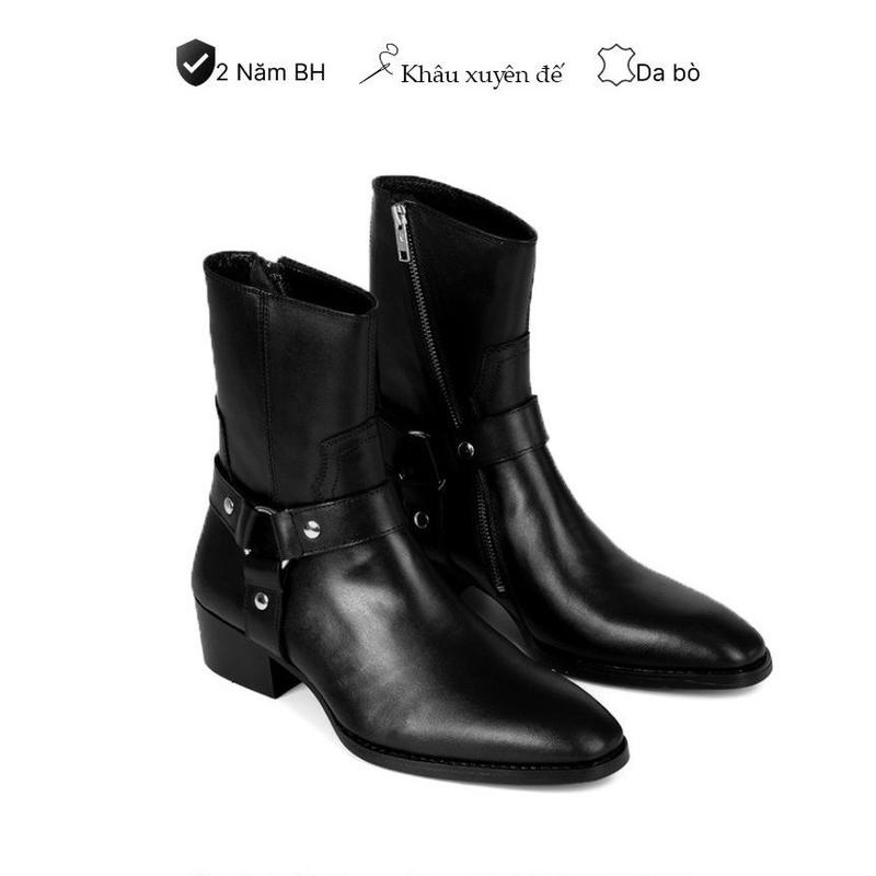 giày harness boot nam cao cấp bảo hành 12 tháng Màu đen