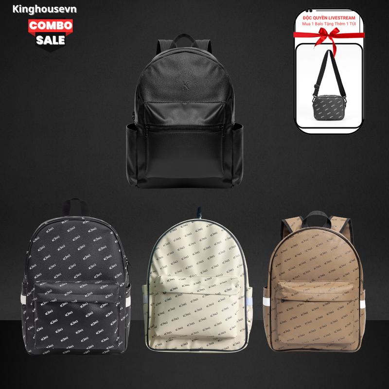 Balo Da Packback Đi Chơi - Đi Học - Balo Học Sinh -Balo CHống Nước + Túi Chéo Thời Trang - Họa Tiết King Mẫu 1 Backpack Đeo Vai