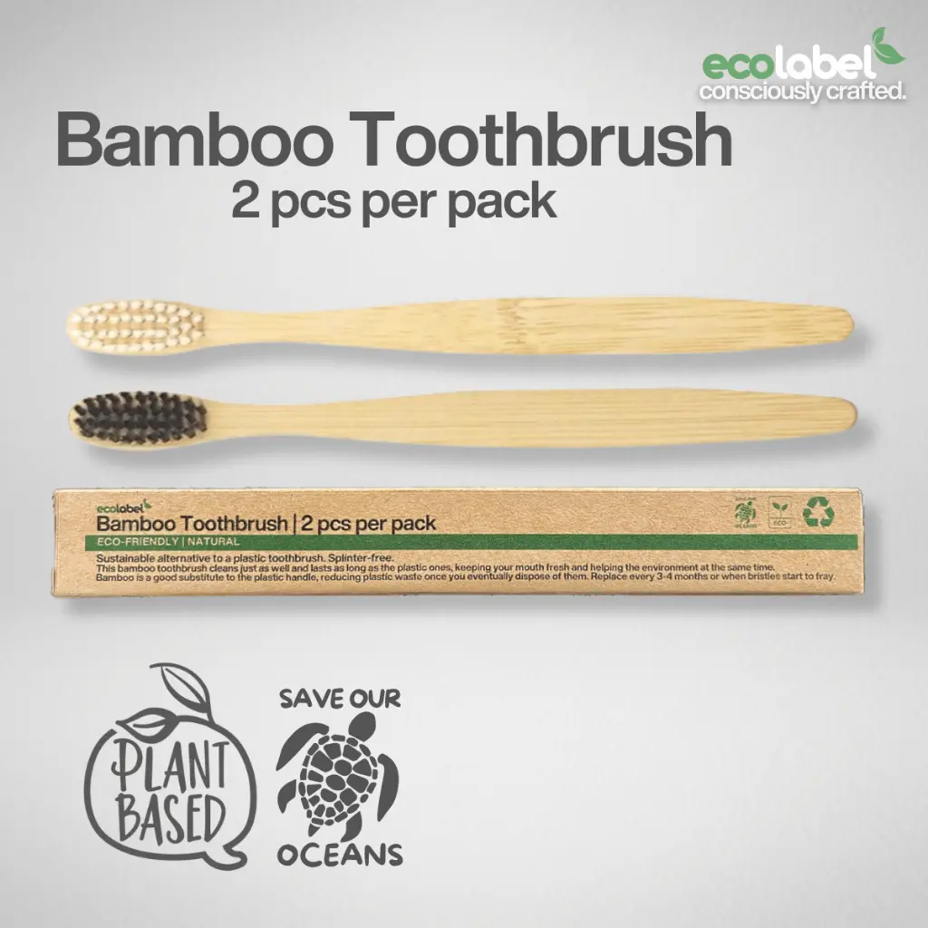 Eco-friendly Bamboo Toothbrush 2pcs 100% Biodegradable Compostable ...