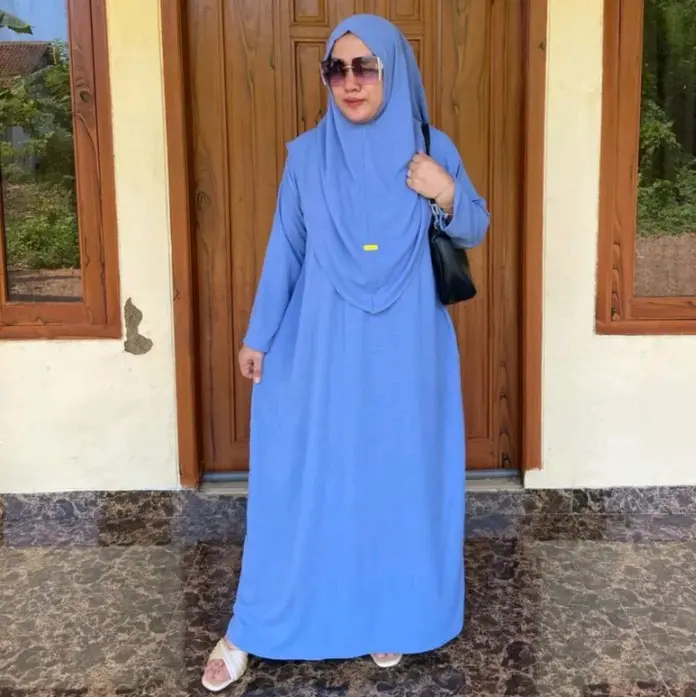 nur abaya set hijab bergo cringkle airflow Polos Gamis