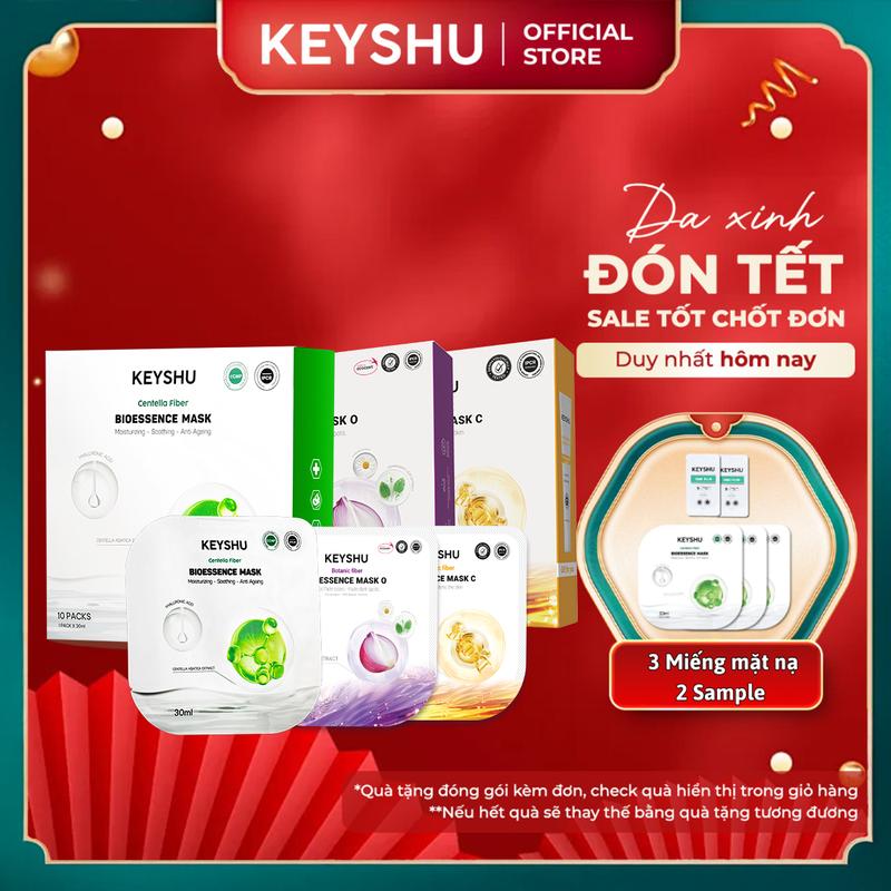 Combo 20 Miếng Mặt Nạ KEYSHU 30ML Dưỡng Ẩm Làm Mềm Da Hỗ Trợ Ngăn Ngừa Lão Hóa