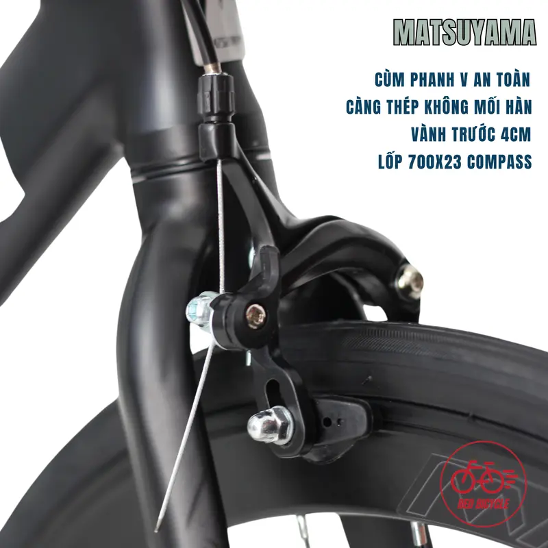 [SALE] Xe đạp Fixed Gear MATSUYAMA R05 Nhật Bản Có Phanh, Quà Tặng Ưu Đãi - Xe Đạp Học Sinh Tay Cong 5