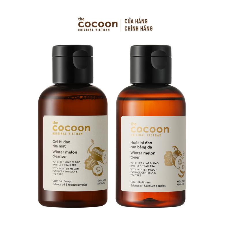 Combo Gel bí đao rửa mặt Cocoon giảm dầu & mụn 140ml + Nước bí đao cân bằng da toner 140ml