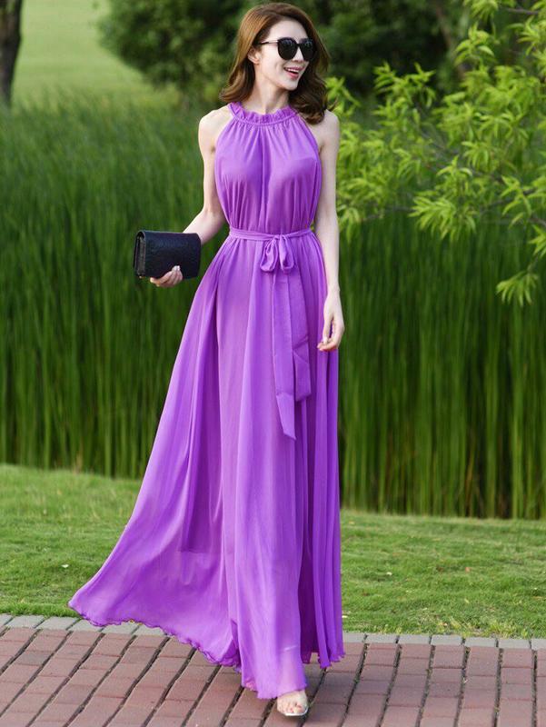 Maxi Yếm Đi Biển Màu Sắc Trơn Thiết Kế Đơn Giản Nhưng Thời Trang Phù Hợp Cho Những Ngày Nắng Nóng Trên Bãi Biển Hoặc Du Lịch Biển Thư Thái Và Tự Tin TTAD 2021 Tím Voan Women Nữ đầm tím ❣đen phiên bản cao cấp ❣ túi váy trang