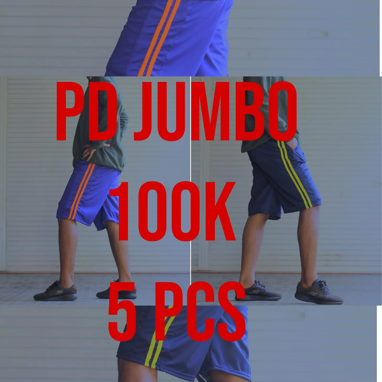 Paket Grosir Celana Kolor Jumbo pendek muat bb 100kg 100k dapat 5 pcs Biru Cowok Karet Nyaman Panjang Pria Standar Garis