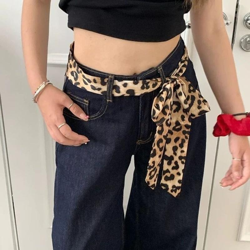 Retro 195*4cm Leopard Scarf Polka Dot Leopard Print Long Nec - TikTok ...