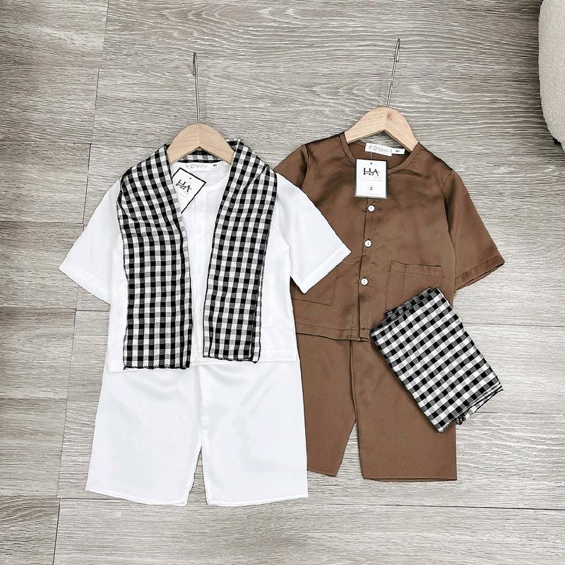 Set bà ba bé trai siêu xinh gấm lụa 8