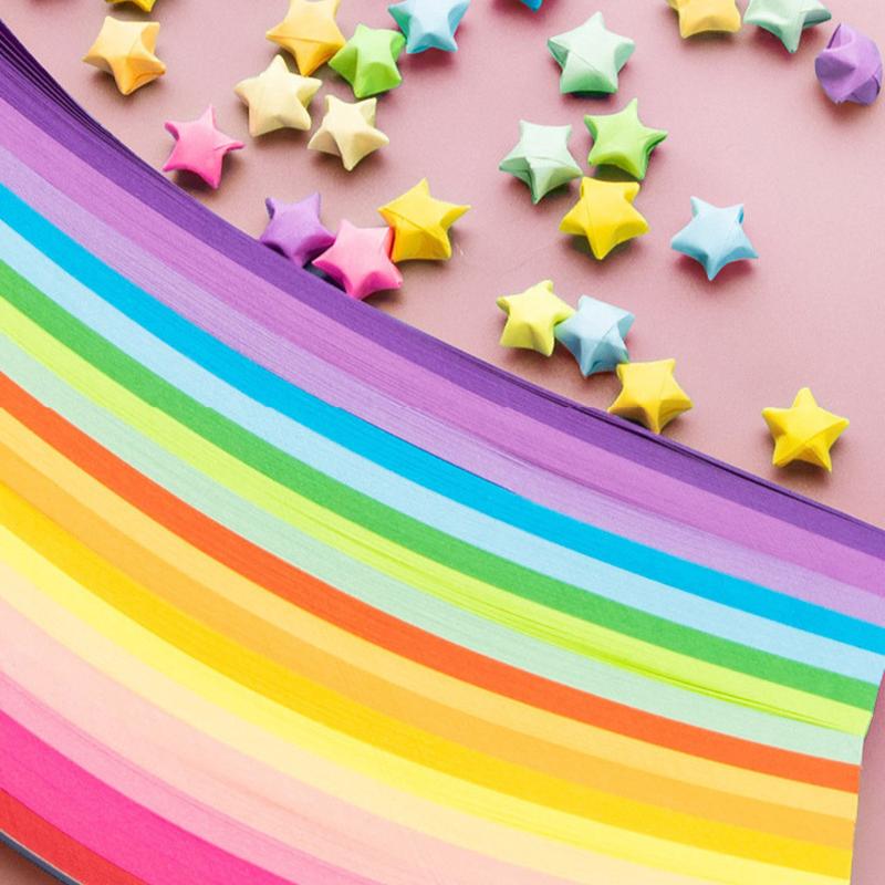 TỜ GIẤY XẾP NGÔI SAO ORIGAMI NHIỀU MÀU SẮC THIẾT KẾ SÁNG TẠO LÀM ĐỒ THỦ CÔNG