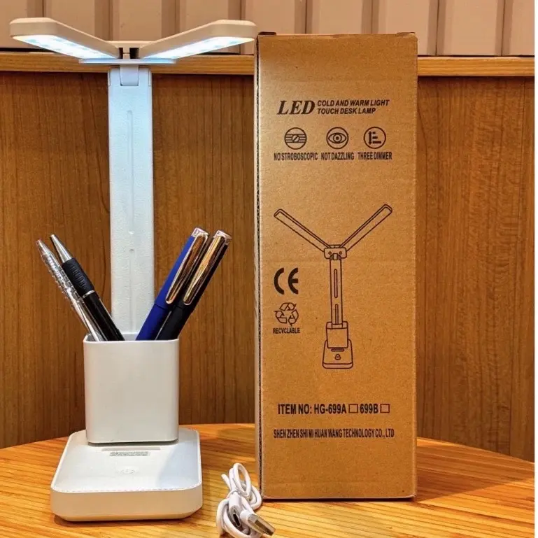 ￼Đèn Học Để Bàn Tích Điện 2 Bóng Chống Cận Phù Hợp Mọi Lứa Tuổi Tiện Ích Mọi Không Gian 0