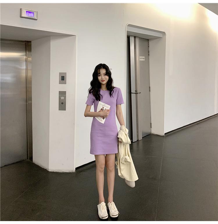 Product Introduction of Váy Áo Thun Dài Tay Dáng Ôm, Phong Cách Hàn Quốc, Hàng Mới Về, Màu Pastel, Váy Co Giãn, Thích Hợp Cho Bé Gái, Hàng Đầu Biến mất, 2023 13
