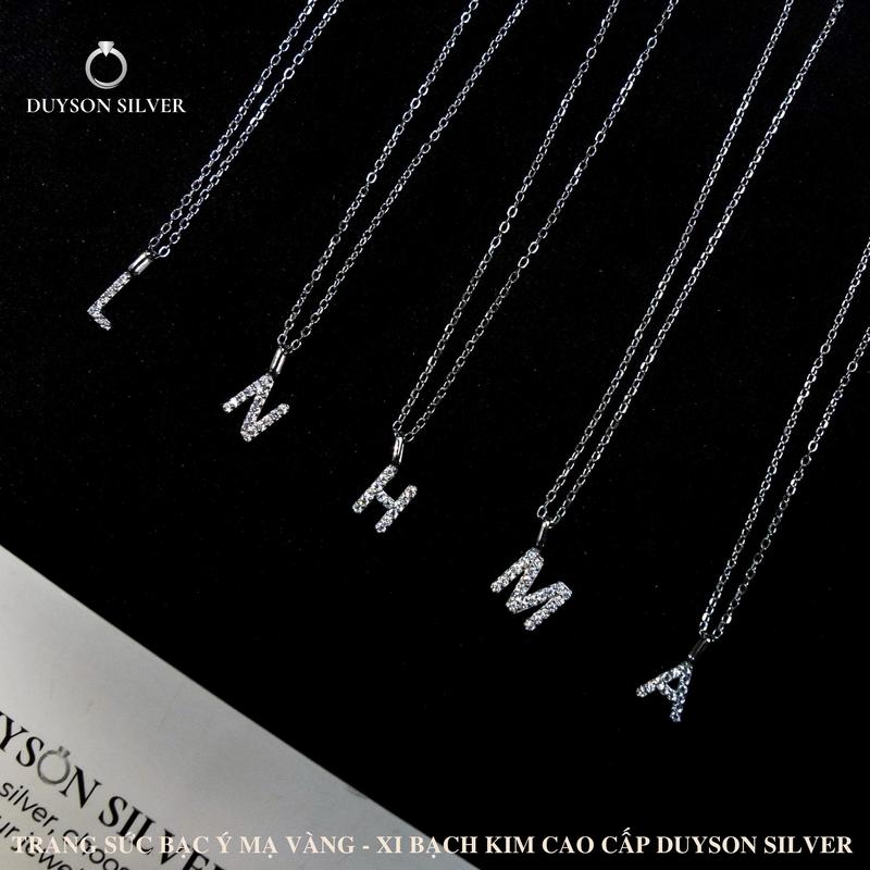 Dây chuyền bạc nữ mạ vàng trắng mặt chữ cái Duyson Silver vòng cổ bạc Your Name nhỏ xinh DCXK56