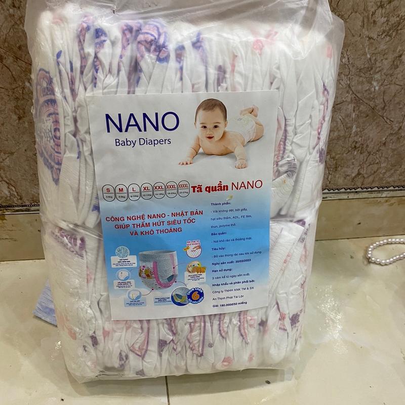 combo 2 bịch bỉm dán nano đủ 100 miếng, đủ size