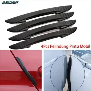[Jrmoto] 4Pcs Pelindung Pintu Mobil Door Guard Serat Karbon Anti Tabrakan & Goresan Mudah Pasang Dengan Perekat Sisi Ganda