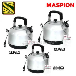 Maspion Electric Kettle 20 Cm, 22 Cm, dan 24 Cm Teko Bunyi Listrik / Teko Siul Listrik Air Besi
