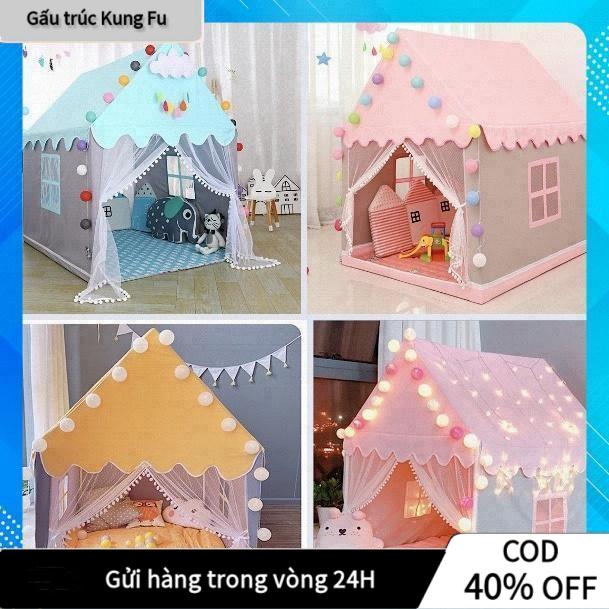   COD  Lều Công Chúa Hoàng Tử Cho Bé – Chất Vải Dù Dày Dặn Khung Nhựa ABS Siêu Chắc 