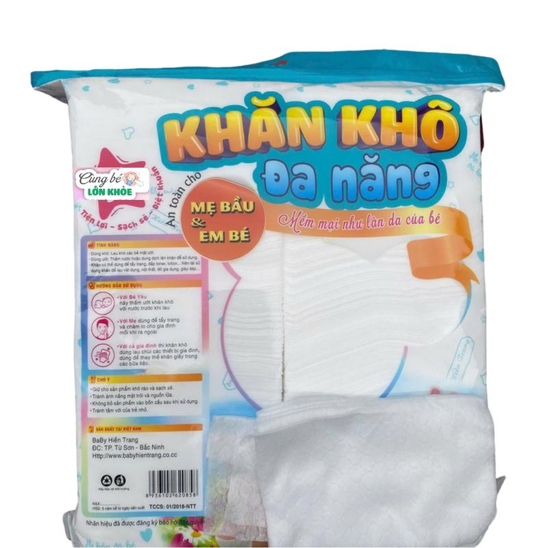 Khăn Giấy Khô Đa Năng Hiền Trang - Khăn Lau Mã Mới Vải Bông Không Dệt - Gói 600g/900g Tiết Kiệm - Voi, Khăn Ướt Cho Bé Kem