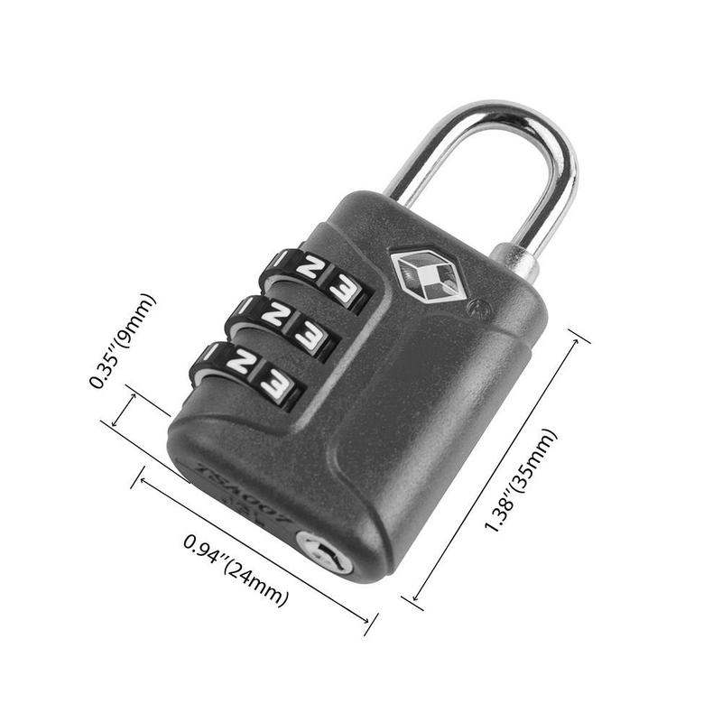 Portable TSA 3 Digit Combination Lock Cabinet Locker Security Tool Customs Password Lock Padlock Anti-theft Lock Travel 3