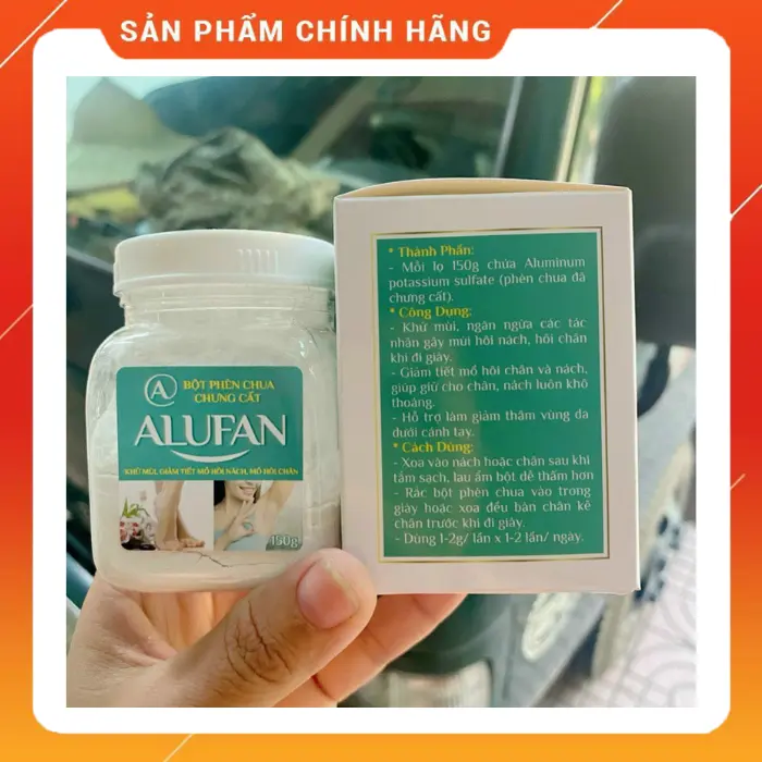 Bột Phèn Chua Chưng Cất Alufan Khử Mùi Hôi Nách, Hôi Chân (150g) 1