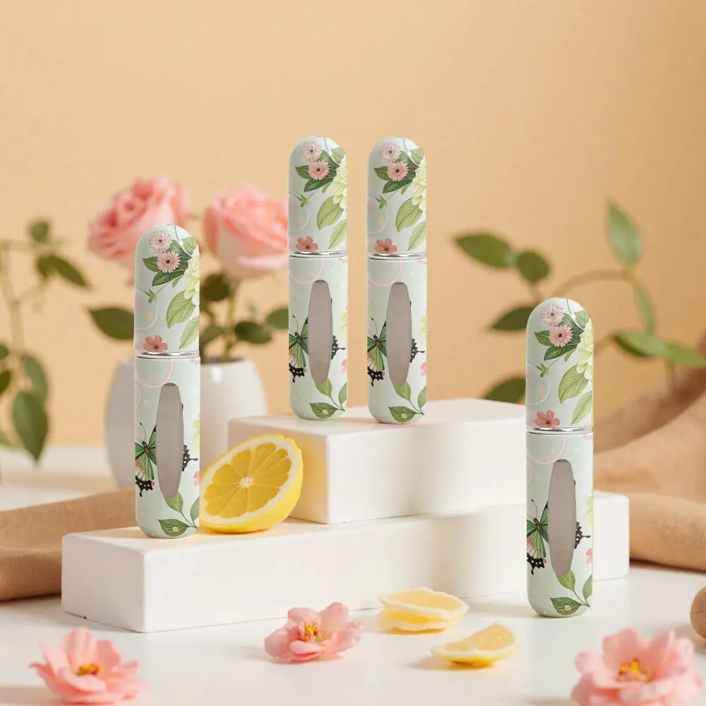 Chihiro New 5ml Mini Perfume Bottle Refillable Empty Spray Rotating Bottle Storage Sprayer Portable Spray Atomizer Bottle