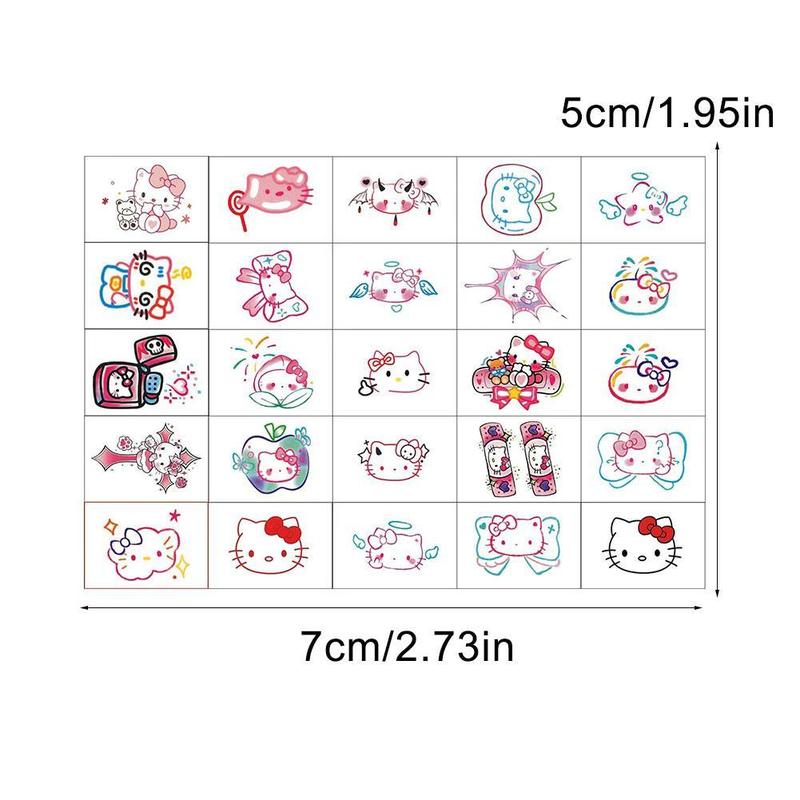 Product Introduction of Miếng Dán Hình Xăm, Phong Cách Ins, Đầy Màu Sắc, Thiết Kế Hello Kitty, 24 / 25 Cái, Miếng Dán Cơ Thể, Đồ Chơi Dopamine, Dễ Thương, Y7X1 0