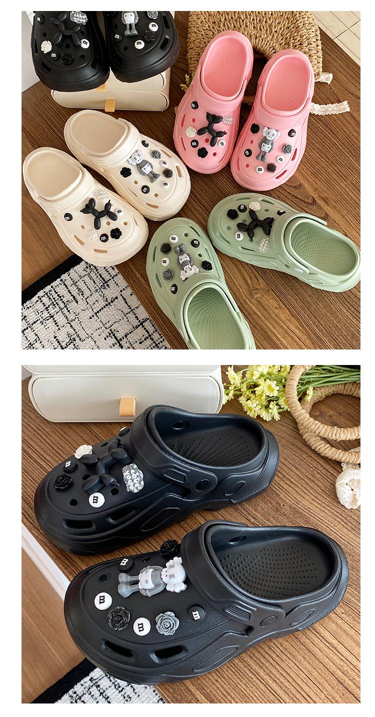 Product Introduction of Dép Nam/Nữ Basic  gắn charm Đế Cao 5cm - Chất liệu EVA mềm, nhẹ, êm, chống trơn - Xưởng dép Ngọc Trang - DéP, Đế Bằng DéP Shoes thoáng khí 17