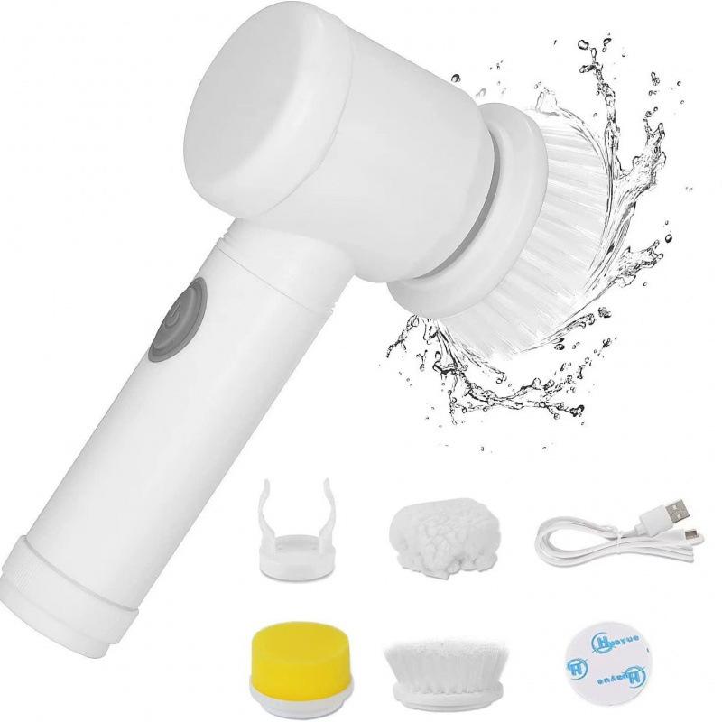 Bàn Chải Làm Sạch Bằng Điện, Đa Chức Năng, 5 Trong 1, Cầm Tay Và Cầm Tay, Thích Hợp Cho Nhà Bếp Và Phòng Tắm, Bàn Chải Rửa Chén, Dụng Cụ Vệ Sinh Nồi, Bàn Chải Làm Sạch 1