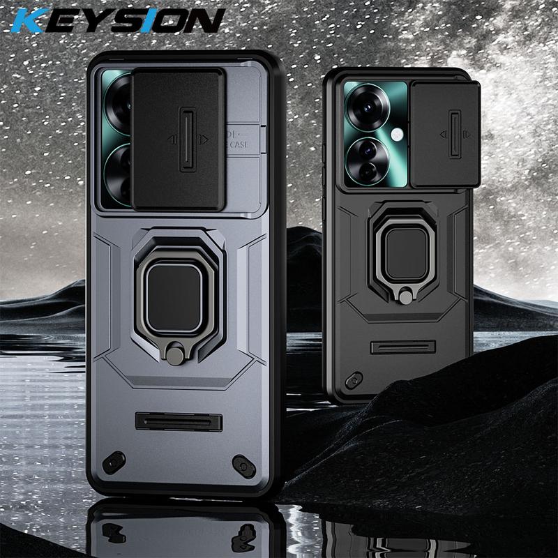 Ốp Chống Sốc, KEYSION, Dành Cho OPPO Reno11 F 5G A79, Có Giá Chân Đế Nhẫn Bảo Vệ Ống Kính Máy Ảnh Trượt, Ốp Lưng Điện Thoại, Tương Thích Với OPPO A79 Reno 11 F 5G