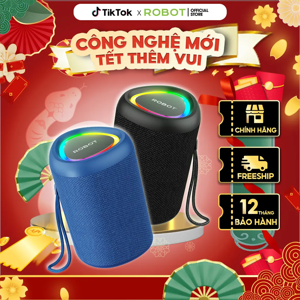 Loa Nghe Nhạc Bluetooth Mini ROBOT RB120 Bass Mạnh Công Suất 5W Led RGB Kháng Nước IPX4 - Hỗ Trợ Kết Nối AUX/ Thẻ Nhớ | Củ Loa Tục Ếch Củ Loa Nghe Nhạc | Bảo Hành 12 Tháng