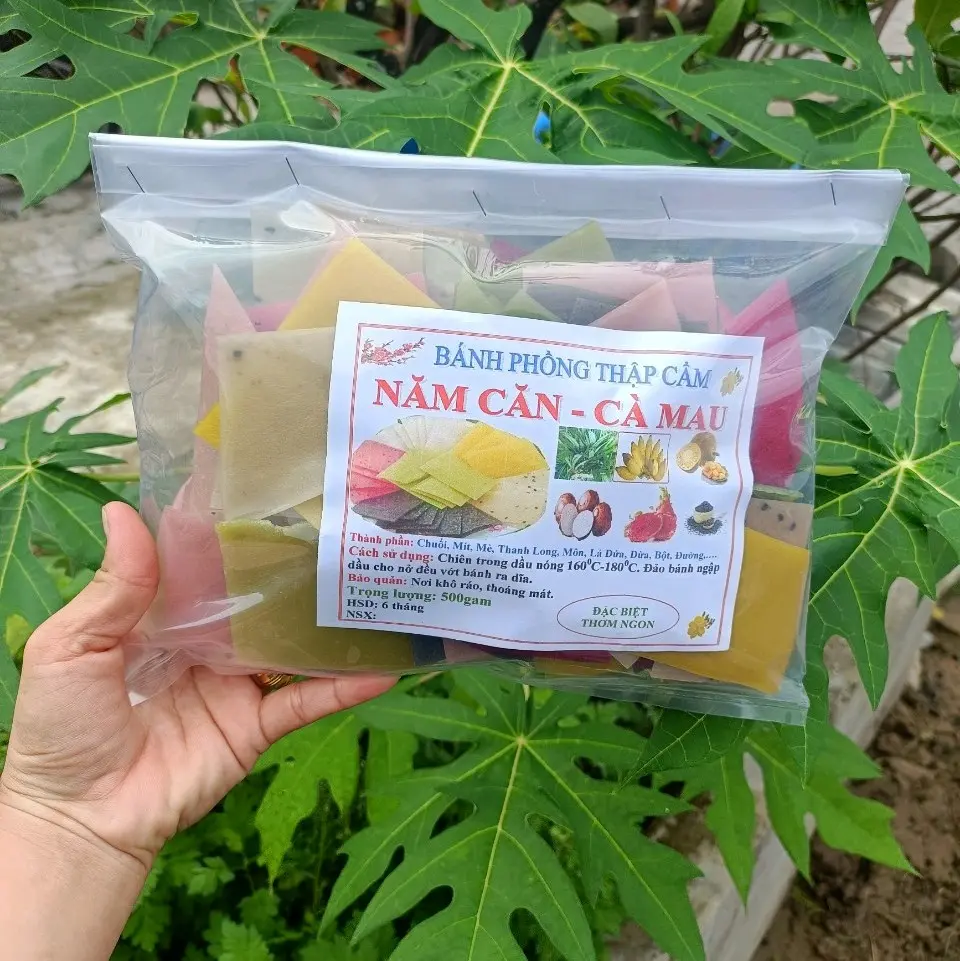 Bánh phồng trái cây lục vị 1 túi 500gam