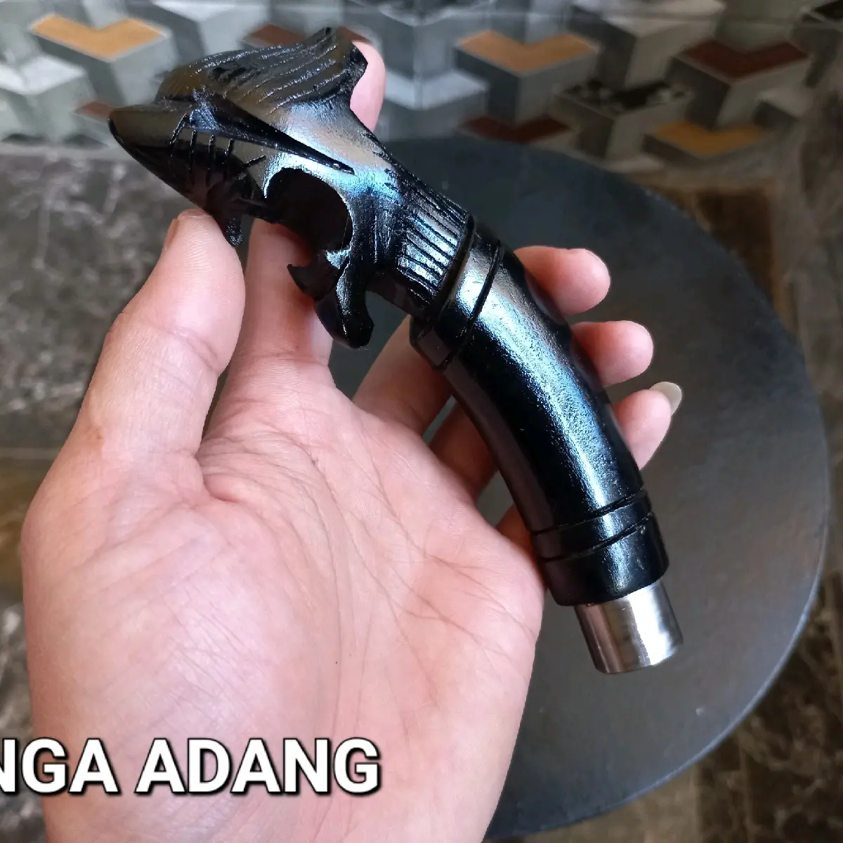 gagang ukir macan singa 15cm