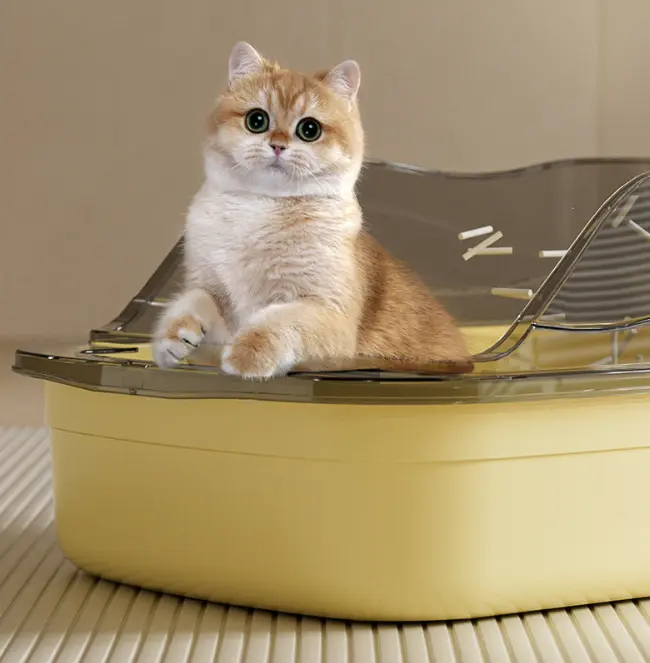 Khay chậu vệ sinh cho mèo cỡ lớn thành cao chống văng cát tặng kèm xẻng 5
