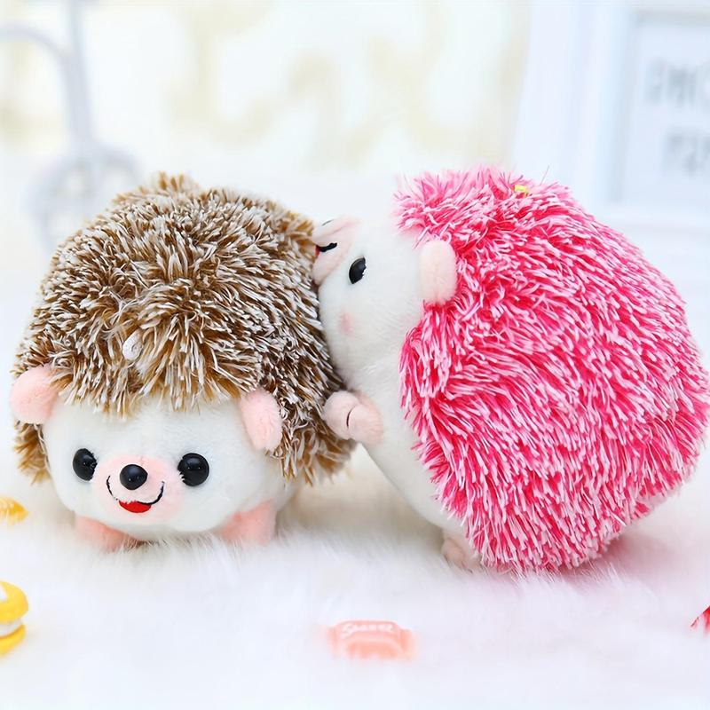 Random Color Cartoon Hedgehog Shaped Plush Toy, 1 Count Small Cute Interactive Toy Gifts for Pets 7