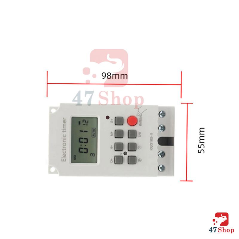 Công tắc hẹn giờ kỹ thuật số KG316S-IIA, KG316S-IIB, 25A, 220VAC, tối thiểu 1 giây - Hẹn giờ thông minh 7