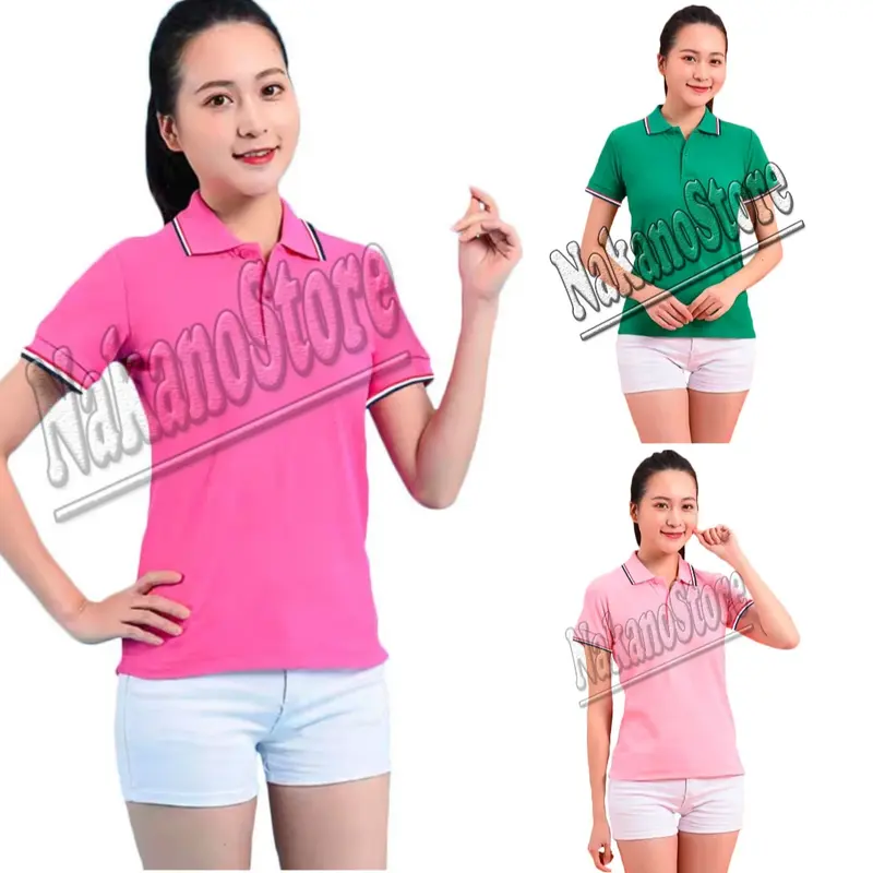 Kaos Wanita Polo Motif CombiList/Kaos Wanita Polo Lengan Pendek/Kaos Wanita/Kaos Kerah Wanita kaos cewek 0